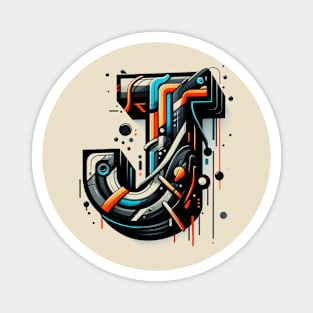 Letter J design graffity style Magnet